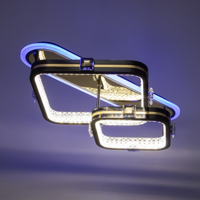 Люстра с ПДУ Люстра с ПДУ "Круз" 2хLED 88Вт 3000-6000К RGB черный золотой 63х45х16см