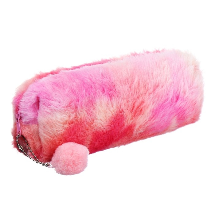 Пенал школьный меховой на молнии Calligrata Пенал школьный меховой на молнии Calligrata "Бамбошка", микс