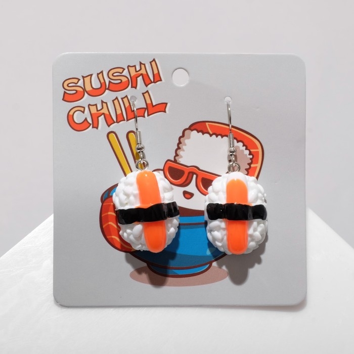Серьги пластик «Суши», цветные Серьги пластик «Суши», цветные