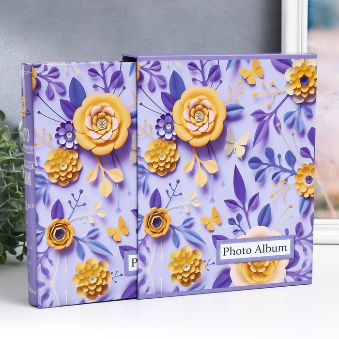 Фотоальбом на 200 фото 10х15 см "Цветочное творчество" в коробке МИКС 25,7х21х5 см