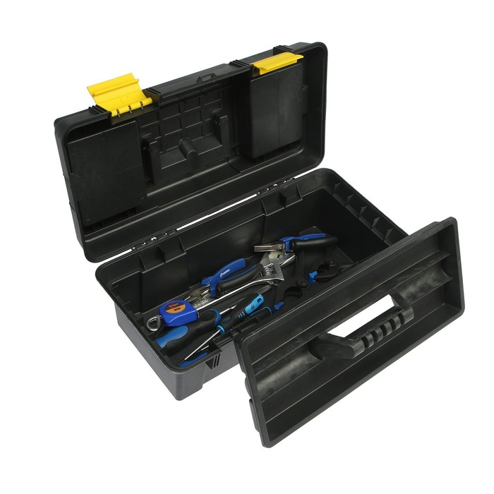 Ящик для инструмента ТУНДРА, 19 Ящик для инструмента ТУНДРА, 19", 490 х 245 х 215 мм, пластиковый, лоток, два органайзера