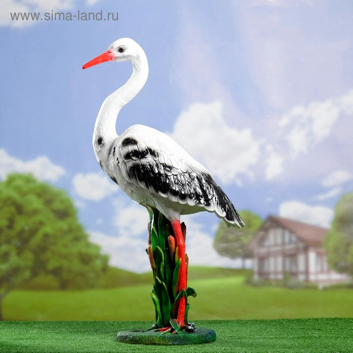 Садовая фигура Садовая фигура "Аист на станине" 27х42х83см