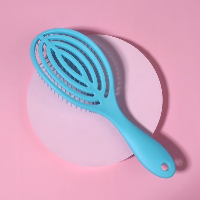 Расчёска массажная, для сушки волос, 7,5 × 23,5 см, цвет голубой Расчёска массажная, для сушки волос, 7,5 × 23,5 см, цвет голубой