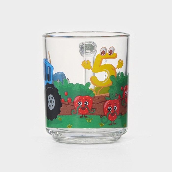 Кружка «Синий трактор. Цифры», 250 мл, d=7,2 см, h=9 см, стекло Кружка «Синий трактор. Цифры», 250 мл, d=7,2 см, h=9 см, стекло