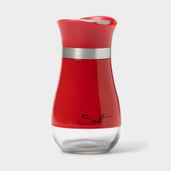 Солонка стеклянная &laquo;Сияние&raquo;, 5,5&times;5&times;11 см, цвет красный