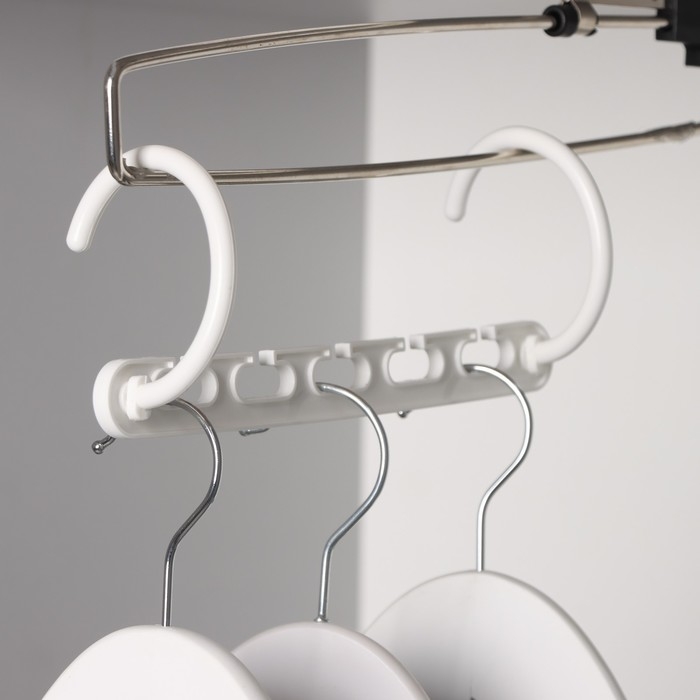 Вешалка органайзер трансформер, 24 см, 5 крючков, цвет белый Вешалка органайзер трансформер, 24 см, 5 крючков, цвет белый