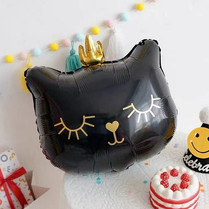Воздушный шар фольгированный 18" &laquo;Кошечка-королева чёрная&raquo;, фигура