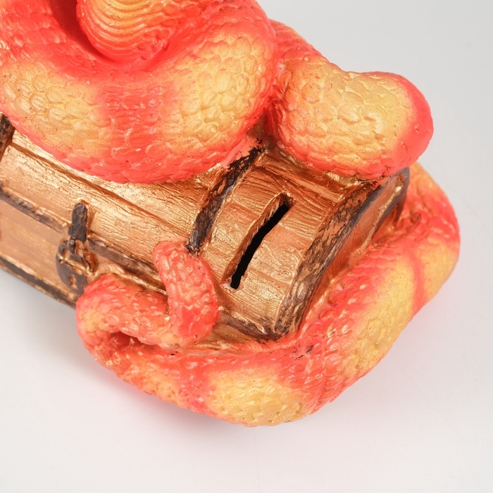 Новогодняя копилка  Новогодняя копилка "Кобра на сундуке "  20 х 17 х 12 см, оранжевый