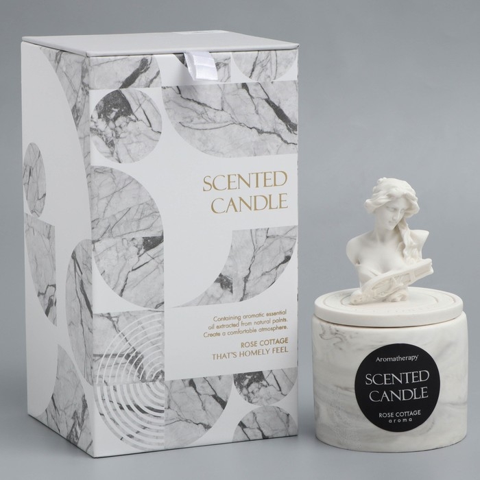 Свеча в бетоне ароматическая  Свеча в бетоне ароматическая "Персик", соевый воск