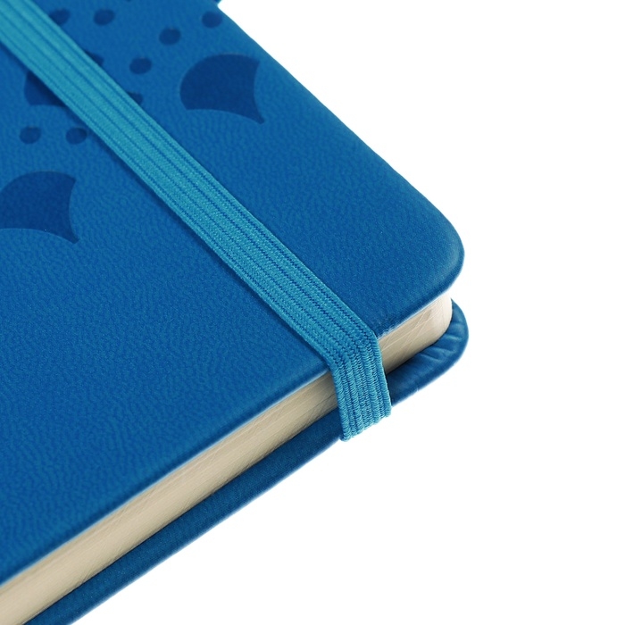 Ежедневник недатированный, формат А6, 100 листов, в клетку, обложка кожзам, на резинке, синий Ежедневник недатированный, формат А6, 100 листов, в клетку, обложка кожзам, на резинке, синий