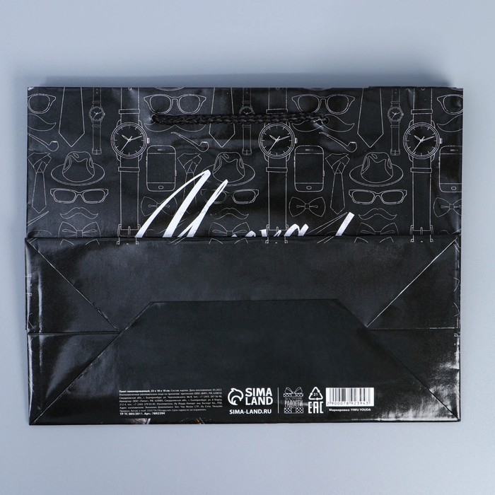 Пакет подарочный ламинированный горизонтальный, упаковка, «23 февраля», MS 23 х 18 х 8 см