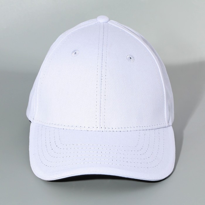 Кепка однотонная, цвет белый, х/б Кепка однотонная, цвет белый, х/б