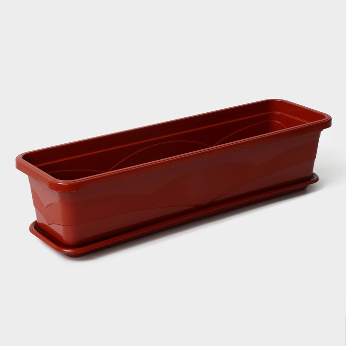 Ящик балконный для цветов, 60 см, цвет терракотовый Ящик балконный для цветов, 60 см, цвет терракотовый