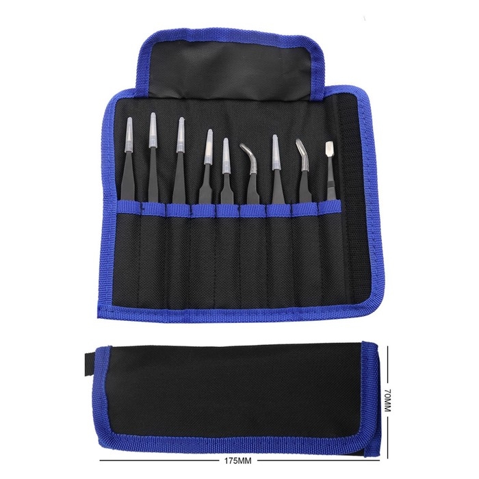 Пинцет для ремонта часов, 9 штук, антистатический Пинцет для ремонта часов, 9 штук, антистатический