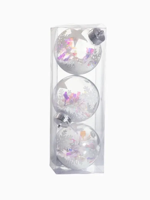 Украшение елочное, Снежок 3 шт., d 8 см Украшение елочное, Снежок 3 шт., d 8 см