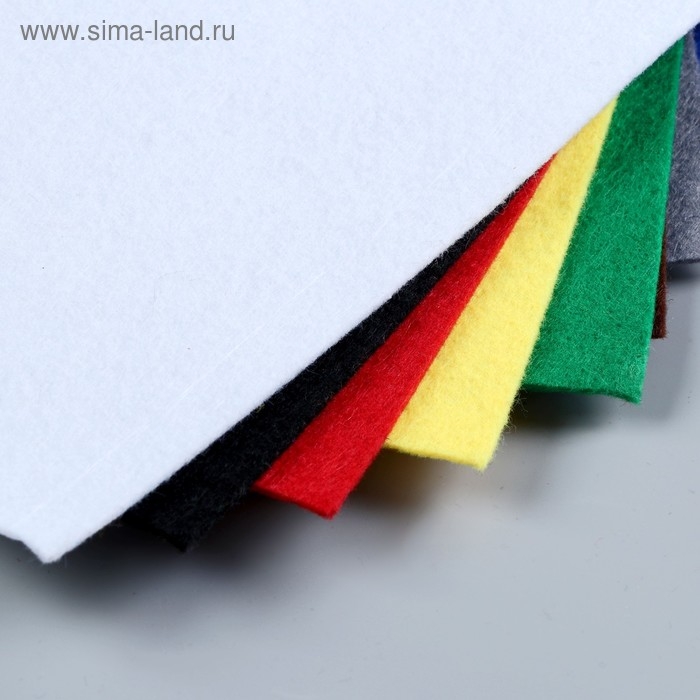 Набор  фетра (мягкий)  2 мм 20х30 см 10 листов цв. ассорти Набор  фетра (мягкий)  2 мм 20х30 см 10 листов цв. ассорти