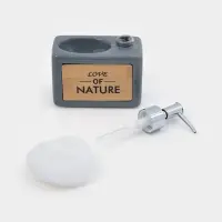 Дозатор для моющего средства с подставкой для губки SAVANNA &laquo;Природа&raquo;, 450 мл, серый