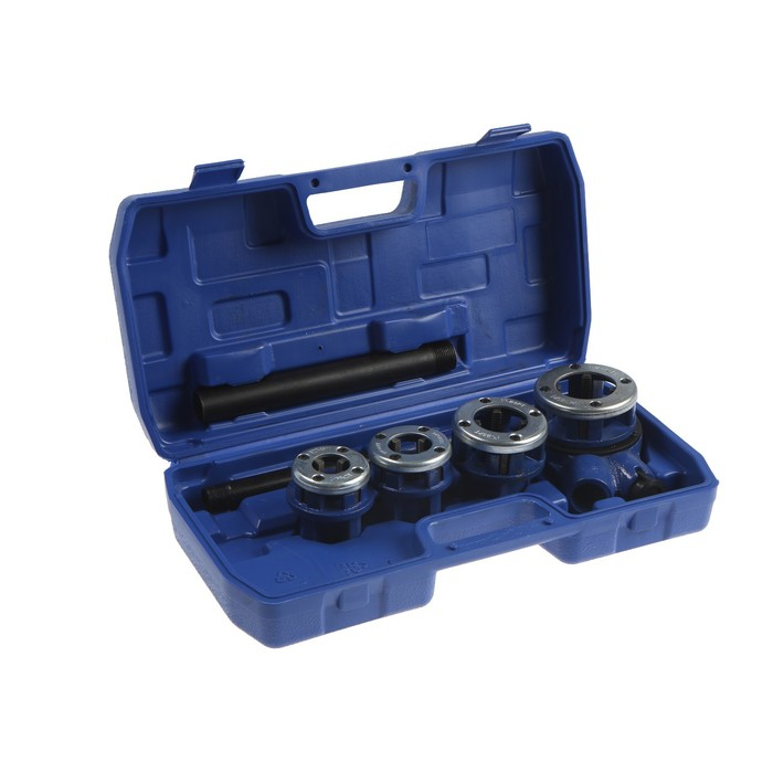 Набор клуппов трубных ТУНДРА, 1/2 Набор клуппов трубных ТУНДРА, 1/2"-3/4"-1"-1 1/4" + трещотка в сборе, 7 предметов