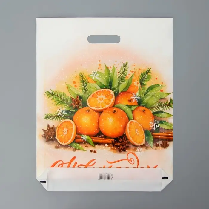 Пакет «Мандаринки с новым годом», полиэтиленовый с вырубной ручкой, 38×47 см Пакет «Мандаринки с новым годом», полиэтиленовый с вырубной ручкой, 38×47 см