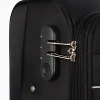 Чемодан на колёсах TEXTURA, кодовый замок, с увеличением, 36&times;25&times;58 см, 20", чёрный