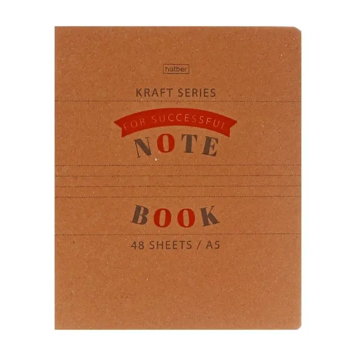 Тетрадь 48 листов, в клетку, Тетрадь 48 листов, в клетку, "КРАФТ", обложка крафт-картон, блок офсет 65г/м², МИКС