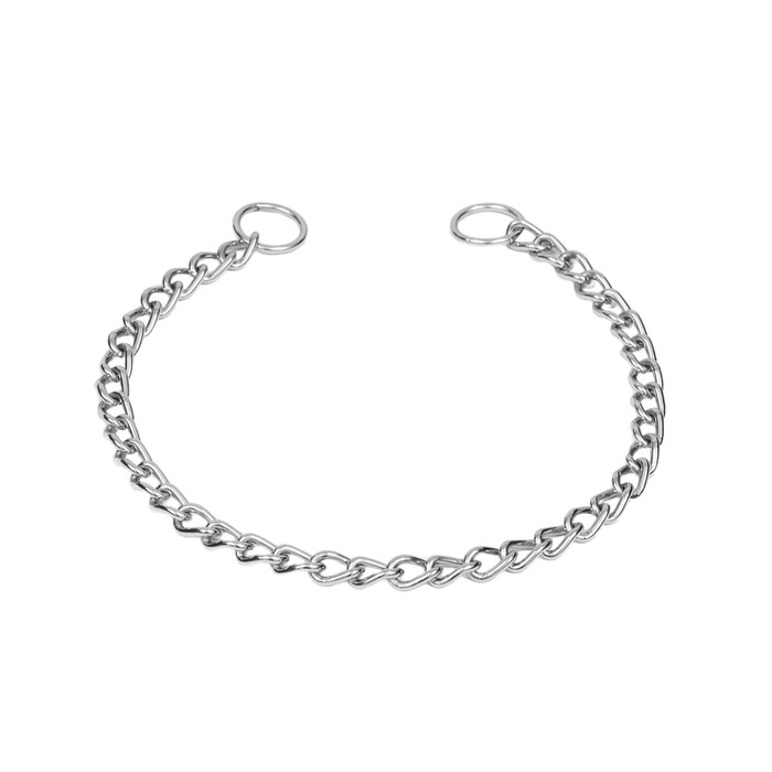 Ошейник - удавка металлический однорядный, 65 см, толщина проволоки 3,5 мм Ошейник - удавка металлический однорядный, 65 см, толщина проволоки 3,5 мм