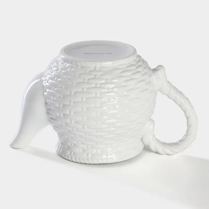 Заварочный чайник Доляна &laquo;Зайка&raquo;, 800 мл, доломит, белый