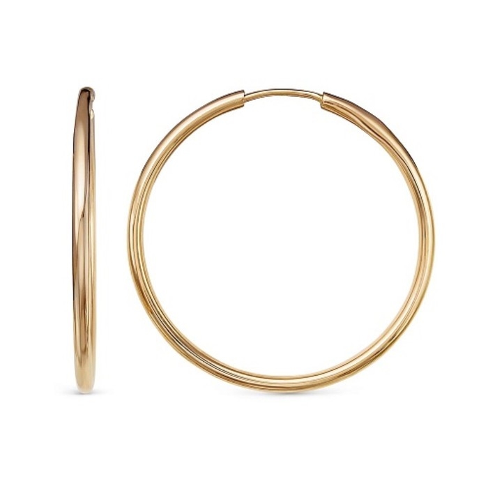 Серьги-кольца «Классика» d=4, розовое золочение Серьги-кольца «Классика» d=4, розовое золочение