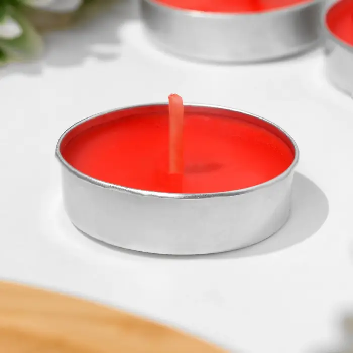 Набор свечей чайных ароматических, 6 шт, клубника Набор свечей чайных ароматических, 6 шт, клубника