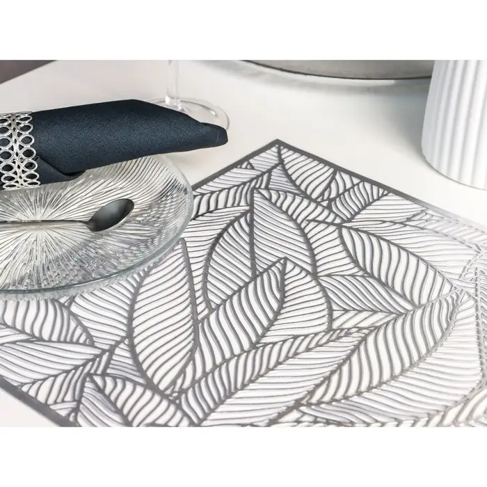 Салфетка сервировочная на стол Доляна &laquo;Листопад&raquo;, 45&times;30 см, серебряная