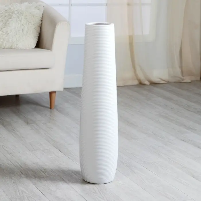 Ваза керамика напольная «Силестайн», полоски, напольная, d вн.-10 см, 13×74 см, белый Ваза керамика напольная «Силестайн», полоски, напольная, d вн.-10 см, 13×74 см, белый