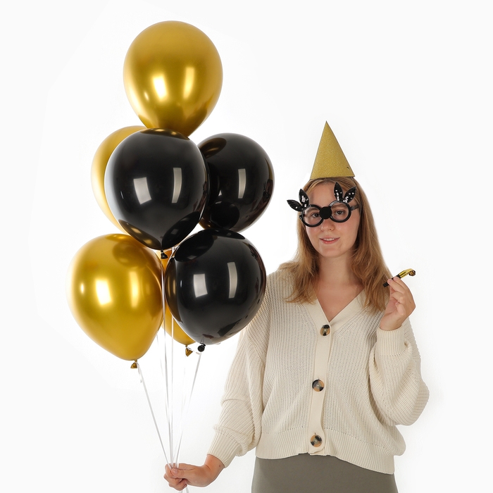 Набор воздушных шаров &laquo;Вечеринка&raquo;: 6 шаров, 6 свистков, 6 колпаков, очки
