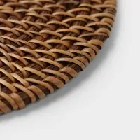 Салфетка сервировочная плетёная круглая, 15&times;15&times;0.5 см, ротанг