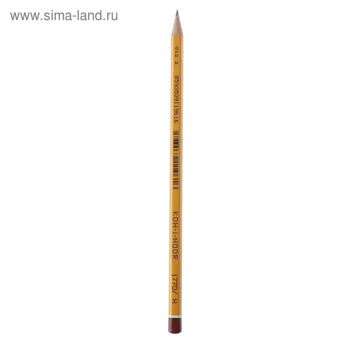 Карандаш чернографитный Koh-I-Noor 1770 H BLACK SUN, гранёный Карандаш чернографитный Koh-I-Noor 1770 H BLACK SUN, гранёный