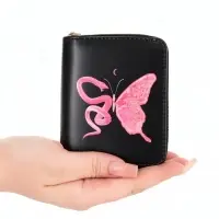 Кошелек дет 07-01-02 Бабочка-змея, 10,8*2,5*8,5 см, на молнии, черный