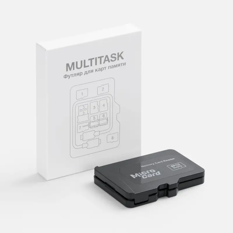 Футляр для карт памяти и SIM Multitask, черный Футляр для карт памяти и SIM Multitask, черный