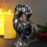 Фигура "Конь с узором" 14х6х17,5 см, серебро