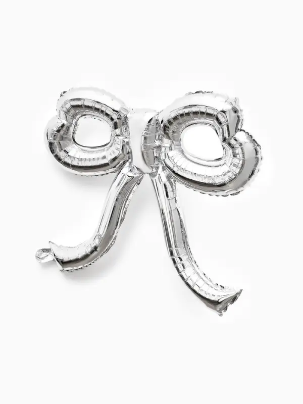 Воздушный шар фольгированный 22" "Бант" цвет серебро