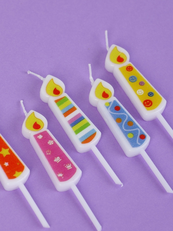 Свечи для торта  Свечи для торта "Весёлые огоньки", 5 шт, разноцветные