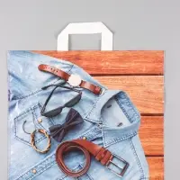 Пакет "Мужской акцент", полиэтиленовый с петлевой ручкой, 40 х 36 + 3 см, 110 мкм