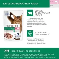 Влажный корм для стерилизованных кошек Perfect Fit, 75 г, лосось в соусе, пауч Влажный корм для стерилизованных кошек Perfect Fit, 75 г, лосось в соусе, пауч