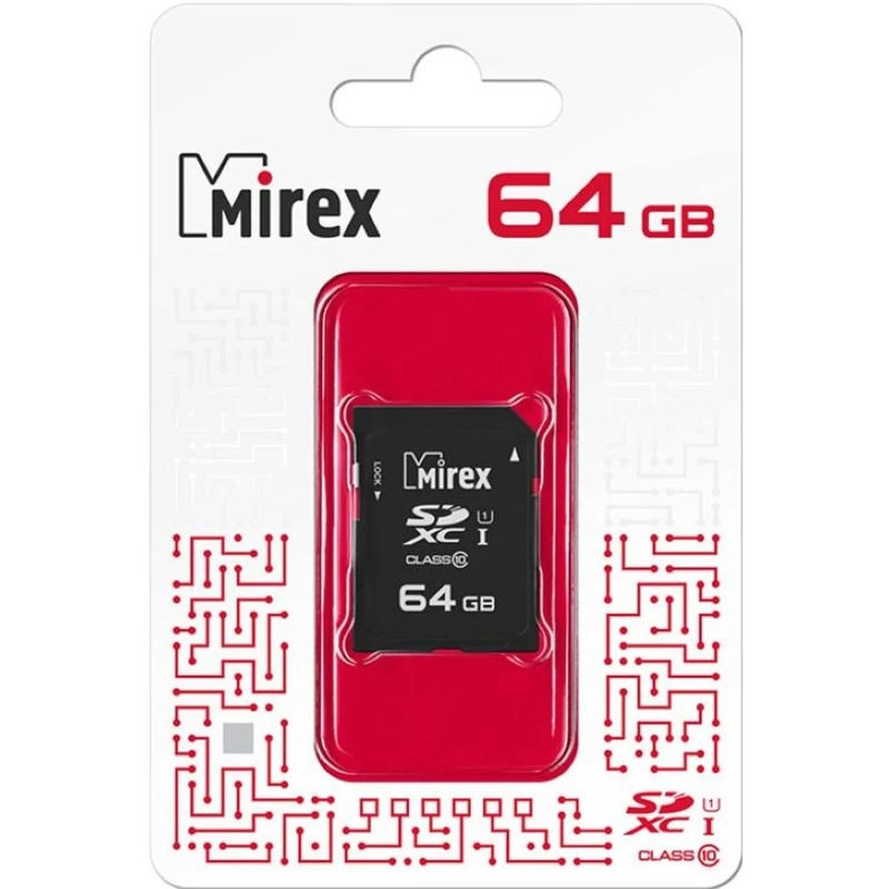 Карта памяти Mirex microSDХC 64Gb (UHS-I, U1, class 10) (13612-MC10SD64)