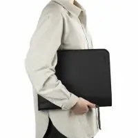 Папка на молнии А4, 2 отделения, Calligrata, 350&times;282&times;33 мм, пластик, 4 кармана, бизнес-класс, черная