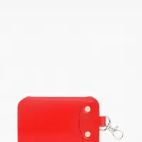 Ключница карманная на кнопках, 7 карабинов, размер 11&times;2&times;6.5 см, красная