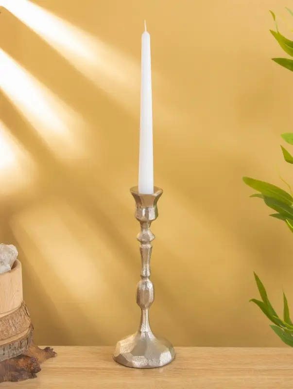 Подсвечник  Подсвечник "Грани" алюминий 25 см, цв. серебро