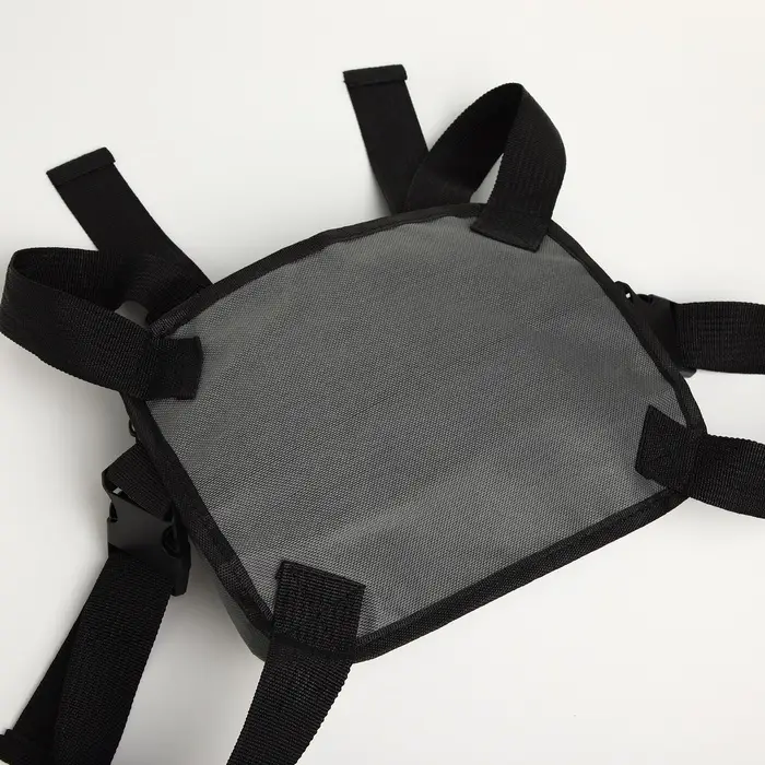 Сумка нагрудная на молнии, наружный карман, 21&times;3.5&times;16 см, серая