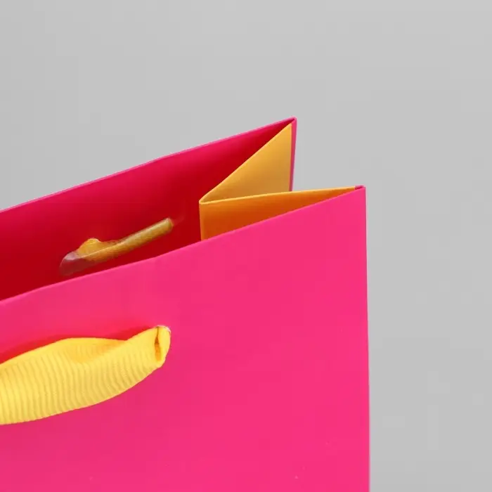 Пакет подарочный двухцветный, упаковка, «Жёлтый-розовый», S 12 х 15 х 5.5 см