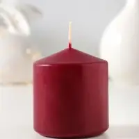Свеча - цилиндр 6&times;6.5 см, бордовый