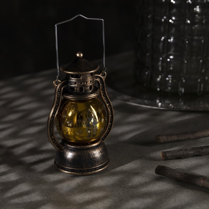 Светодиодная фигура «Фонарь с Дедом Морозом» 8 × 12 × 6 см, пластик, батарейки AG13х3 (в комплекте), свечение тёплое белое