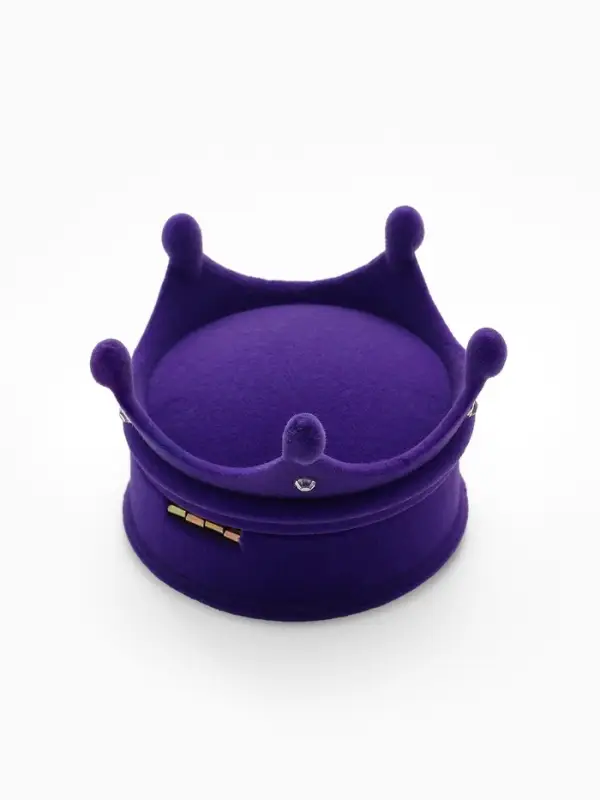 Футляр под серьги, кулон, кольцо &laquo;Корона&raquo;, бархатный, 5.5&times;5.5&times;4.5 см, фиолетовый